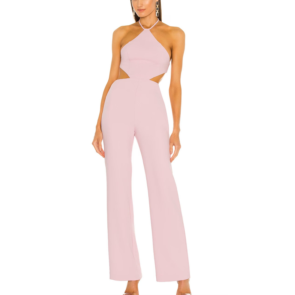 Elegant Pink Halter Jumpsuit
